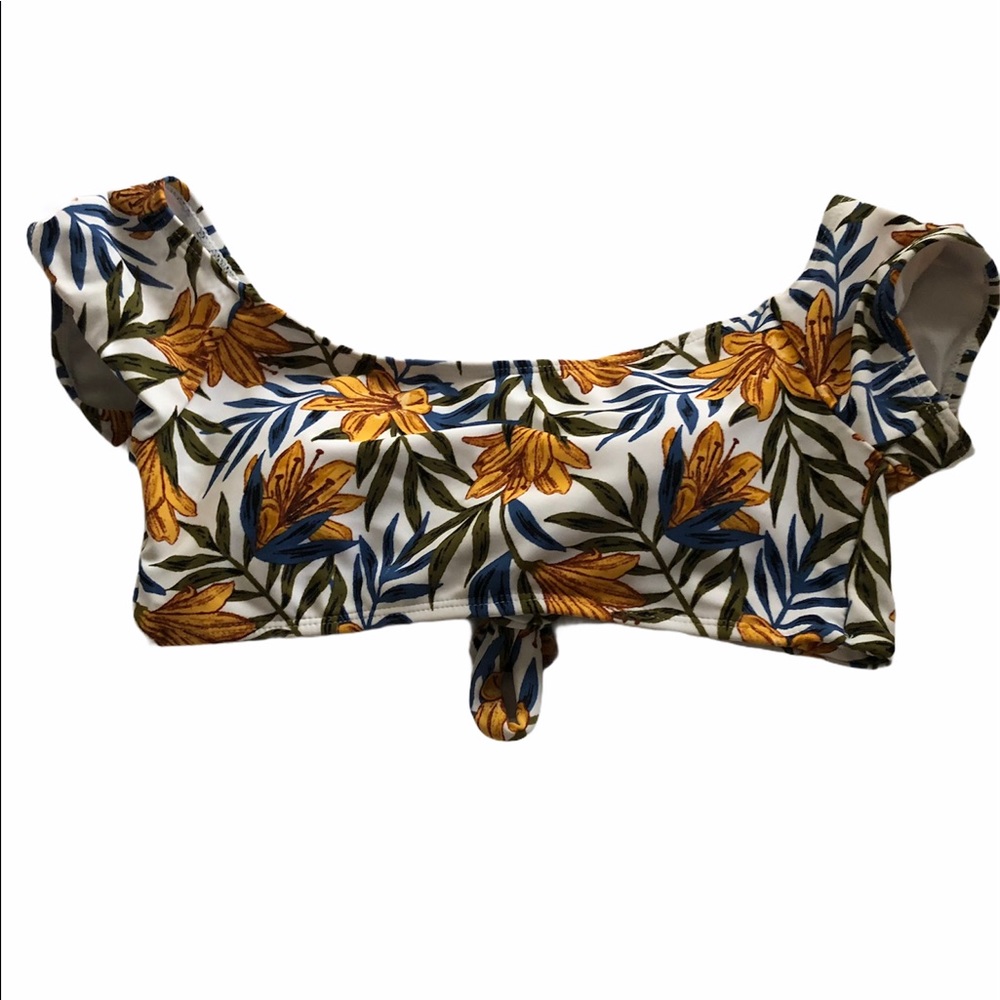 Cabana del sol tropical flower bikini top